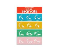 LLBOGRGGN Command Chart Poster Dog Training Hand Signals Visual Guide Obedience Training Wall-Art for Puppy Owners(Framed,08x12inch(20x30cm))