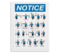 LLBOGRGGN Crane Operator Training Poster Hand Signals Chart Rigging Guide OSHA for Construction Industrial Classroom Wall Decor (Framed,08x12inch(20x30cm))