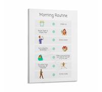 LLBOGRGGN Daily Morning Routine Checklist Poster Home Organization Planner Family Schedule Productivity Wall-Art for Entryway Bedroom Decor(Unframed,12x18inch(30x45cm))