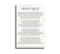 LLBOGRGGN Dont Quit Never Give Up Motivational Quote Canvas Wall-Art Inspirational Poster for Home Office Gym