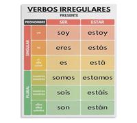 LLBOGRGGN Essential Spanish Verbs Grammar Metal Sign For Language Wall Decor Conjugation Guide Poster Beginner Learner Tin 8 X 12 inch