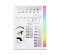 LLBOGRGGN Eyelash Extension Lash Mapping Chart Styling Guide Canvas Print Wall-Art for Living Room Bedroom Home Decor(Framed,12x18inch(30x45cm))