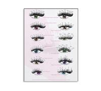 LLBOGRGGN Eyelash Extension Training Poster Lash Style Chart Canvas Wall-Art for Beauty Studio Decor Artist Room Technique Guide(Framed,12x18inch(30x45cm))