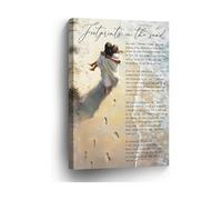LLBOGRGGN Faith Journey Wall-Art Poster, Beach Scene with Footprints Christian Decor, Inspirational Spiritual Gift for Home, Prayer Room (Framed,16x24inch(40x60cm))