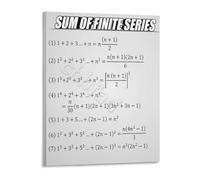 LLBOGRGGN Finite Series Summation Formula Math Poster Educational Chart for High School College Students(Unframed,12x18inch(30x45cm))