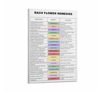 LLBOGRGGN Flower Essences Guide Chart, Herbal Remedies Reference Educational Poster, Canvas Wall-Art for Holistic Living Room, Bedroom Decor(Framed,12x18inch(30x45cm))