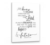 LLBOGRGGN For I Know The Plans Wall-Art - Jeremiah 29:11 Bible Verse, Inspirational Christian Decor for Home or Office(Unframed,08x12inch(20x30cm))