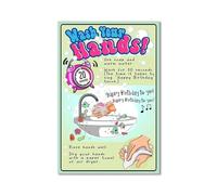 LLBOGRGGN Germ Prevention Poster for Children - Colorful Hand Washing Chart, Educational Decor for Bathroom, Classroom, Home, Promotes Health & Good Habits (Unframed,12x18inch(30x45cm))