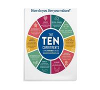 LLBOGRGGN Humanist Values Poster The Ten Commitments for Ethical Living Inspirational Wall-Art for Room Study Office Decor(Unframed,16X24inch(40X60cm))
