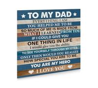 LLBOGRGGN Inspirational Dad Poster - The Best Father Gift From Daughter Son, Hero Quote Canvas Print for Dad's Day(Unframed,08x12inch(20x30cm))