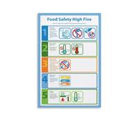 LLBOGRGGN Kitchen Poster Food Handling and Sanitation Guide Canvas Wall-Art Informative for Chefs Home and Commercial Kitchen(Framed,08x12inch(20x30cm))