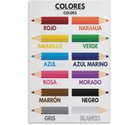 LLBOGRGGN Learn Spanish Colors Poster, Color Names Vocabulary Educational Chart, Classroom & Kids Room Wall Art Decor(Unframed,16x24inch(40x60cm))