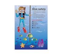 LLBOGRGGN Learn to Dive Poster Basic Diving Techniques and Tips Educational Art for Pool Area Decor(Framed,12x18inch(30x45cm))