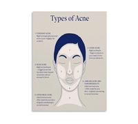 LLBOGRGGN Location Based Acne Analysis Poster Facial Acne Mapping Skincare Reference Guide Canvas Painting for Home Office Wall(Unframed,16x24inch(40x60cm))