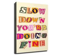 LLBOGRGGN Low Down Youre Doing Fine Quote Poster Affirmation Wall-Art for Bedroom Study Mindfulness Decor(Framed,12x18inch(30x45cm))