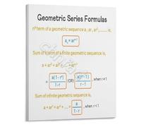 LLBOGRGGN Math Formulas Poster Geometric Series Sum Finite Infinite Sequences Chart for High School College(Framed,08x12inch(20x30cm))