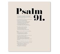 LLBOGRGGN Modern Christian Wall-Art Psalm 91 Scripture Canvas Print Inspirational Quote Affirmation for Home Church Spiritual Decor(Unframed,12x18inch(30x45cm))