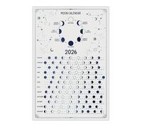 LLBOGRGGN Moon Phase Wall Art 2026 - Lunar Calendar Poster with Eclipse Dates, Astronomical Chart & Celestial Decor for Study or Living Room(Framed,08x12inch(20x30cm))