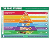 LLBOGRGGN Nutrition Educational Poster - The Healthy Food Pyramid Guide, Informative Wall Decor for School, Kitchen, or Pediatric Clinic (Framed,08x12inch(20x30cm))