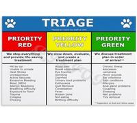LLBOGRGGN Pet Emergency Triage Chart First Aid Guide for Dog Cat Owners Veterinary Clinic Reference Poster for Home Office Decor(Framed,08x12inch(20x30cm))