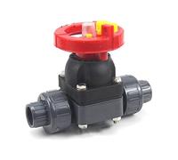 LLBOGRGGN Pipe Connector 1pc 20~63mm UPVC Diaphragm Valve Garden Irrigation Water Pipe Connectors Double Union Municipal Pipe Joint Industrial PVC Valve (Color : Gray, Diameter : 3I4 Inch (25mm))
