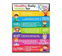 LLBOGRGGN Preschool Healthy Habits Poster Daily Routine Chart for Classroom Decor Kindergarten Elementary Teacher(Framed,08x12inch(20x30cm))