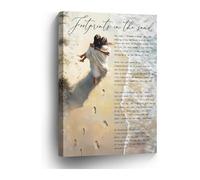 LLBOGRGGN Religious Inspirational Poster, Christian Faith Quote Canvas Wall-Art, Footprints Poem Print for Home, Church, and Office Decor(Framed,16x24inch(40x60cm))