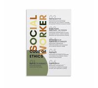 LLBOGRGGN Social Worker Gift Idea Ethics and Values Poster Educational Print for Office Desk Decor Work Student Graduation(Unframed,16x24inch(40x60cm))