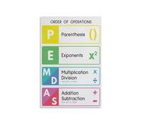 LLBOGRGGN STEM Student Poster, PEMDAS Rules for Math Problems, Clean Order of Operations Reference for Classroom, Office(Framed,16x24inch(40x60cm))