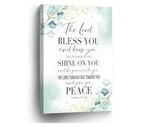 LLBOGRGGN The Lord Bless You and Keep You Wall-Art, Numbers 6:24-26 Bible Verse Poster, Priestly Blessing Christian Decor for Home, Church, Prayer Room (Unframed,12x18inch(30x45cm))