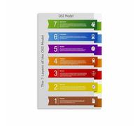 LLBOGRGGN The OSI Model Layers Chart, Network Diagram Poster, Canvas Wall-Art for Tech Lover, SysAdmin, Programming Gift(Framed,12x18inch(30x45cm))