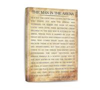 LLBOGRGGN Theodore Roosevelt Quote Print, Motivational Speech Wall Art on Canvas, Empowering Decor for Office, Study, Entrepreneur Home Office(Unframed,12x18inch(30x45cm))