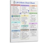 LLBOGRGGN Values Guide Nursing Student Reference Poster Canvas Print for Classroom Home Study(Framed,12x18inch(30x45cm))
