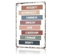 LLBOGRGGN Vintage Honest Metal Sign Integrity Authenticity For Ethics Office School Counselor Classroom 8 X 12 inch