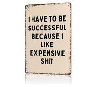 LLBOGRGGN Witty Vintage Sign I Must Be Successful For Fine Things Rustic Tin For Living Room Kitchen 8 X 12 inch