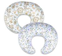 LLCJYYCY 2-Pack Nursing Pillow Covers - Soft Breathable Cotton, Fits Standard Breastfeeding Pillows, Washable & Hypoallergenic for Newborn Baby Girls & Boys,Cover Only