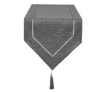 LLCUTESHOP Gray Linen Table Runner, 32 x 180 cm, Modern, Innovative Design, Washable, Wheat Ear Pattern for Dining Room, Party, Holiday Decoration
