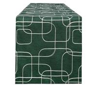 LLCUTESHOP Table Runner European Dark Green 32x275cm,Thickened Handmade Embroidery Double Layer Rectangular Tablerunner Linen Cotton Table Runner, Washable Table Runner