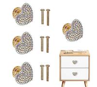 LLDYNW 4 pcs Love Knobs Heart Handles Diamond Handles Dresser Knobs Drawer Knobs Cabinet Handles Dresser Drawer Handles Knobs Pull Handles