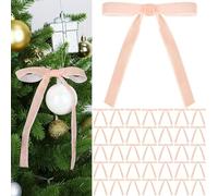 LLECDASEUI Christmas Red Velvet Bows of 36 Pcs - Vintage Wedding Velvet Ribbon Gift Bows for Tree Wreath Tie for Home Indoor Decor Outdoor Decorations (Pink)