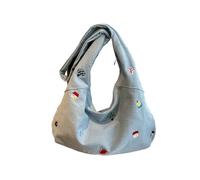 LLECDASEUI Denim Shoulder Bag or Women Casual Retro Aesthetic Cute Lightweight Crossbody Bag Handbag for Daily Work Travel (Blue,Medium)