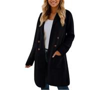 LLECDASEUI Fall Long Cardigan Sweaters for Women Trendy Open Front Coats Knit Winter Jackets Coatigan (Black,XL)