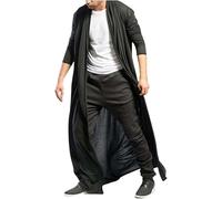 LLECDASEUI Men's Lightweight Drape Long-Slevee Cardigan - Goth Length Shawl Cape, 2024 Fall Hipster Trench Coat for Men (XXL,Black)