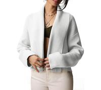 LLECDASEUI Womens Cropped Cardigan Open Front Shawl 2024 Fall Trendy Long Sleeve Sweater Jacket (Grey-a,S)