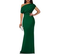 LLECDASEUI Women's Elegant Formal Evening Maxi Dress 2025 Sexy Sleeveless Off Shoulder Bodycon Long Dresses Party Prom Wedding Dress, Green, M