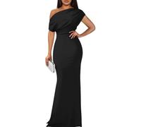 LLECDASEUI Women's Elegant Formal Evening Maxi Dress 2025 Sexy Sleeveless Off Shoulder Bodycon Long Dresses Party Prom Wedding Dress, black, M