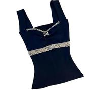 LLECDASEUI Y2k Cheetah Tops Emo Coquette Cropped Top Grunge 2000s Leopard Print Spaghetti Strap Tops (Blue,S)