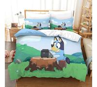 LLEERCFTY Bluey Duvet Cover Set 3 PCS Hotel Quality Quilt Cover Bed Sets Bed Covers with Pillowcases with Zipper Closure Ultra Soft Hypoallergenic Microfiber Double(200x200cm)