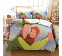 LLEERCFTY Curious George Duvet Cover Sets 3 PCS Hotel Quality Quilt Cover Bed Sets Bed Covers with Pillowcases with Zipper Closure Breathable Stylish Comforter King（220x240cm）