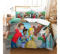 LLEERCFTY Curious George Duvet Cover Sets 3 PCS Hotel Quality Quilt Cover Bedding Set Bed Covers with Pillowcases with Zipper Closure Ultra Soft Hypoallergenic Microfiber Single（140x200cm）